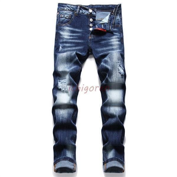 デニムパンツ ダメージ加工ジーンズ メンズ ダメージ加工ジーンズ ダメージ加工デニム ズボン 細身 ストレート 特攻服 和柄メンズ 和柄ジーンズ
