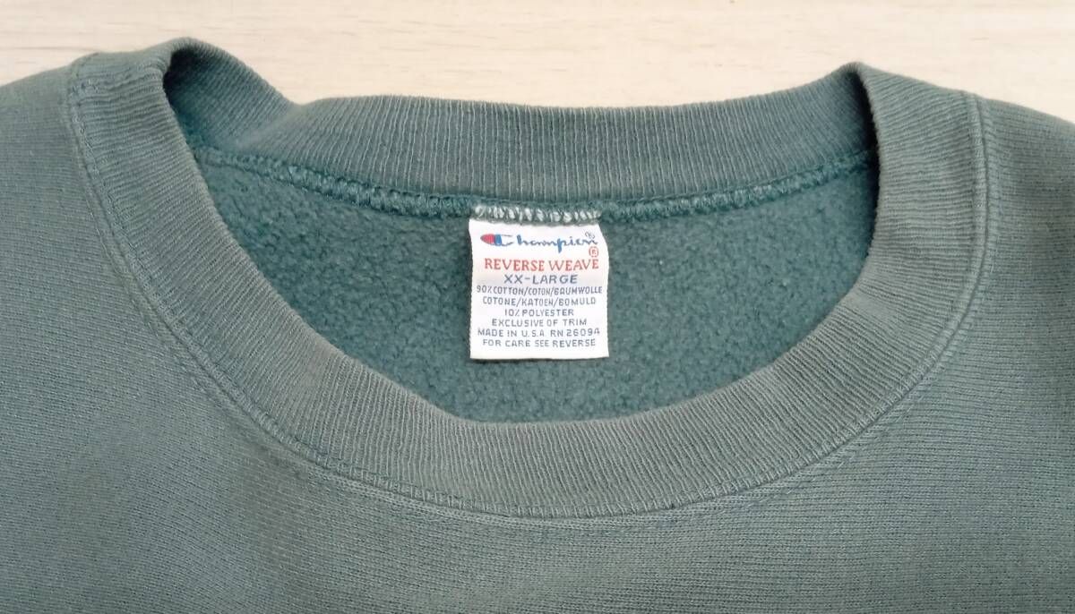 WEAVE|リバースウィーブ|90s|刺繍タグ|2段プリント|IOWA| |グリーン系|XXLサイズ
