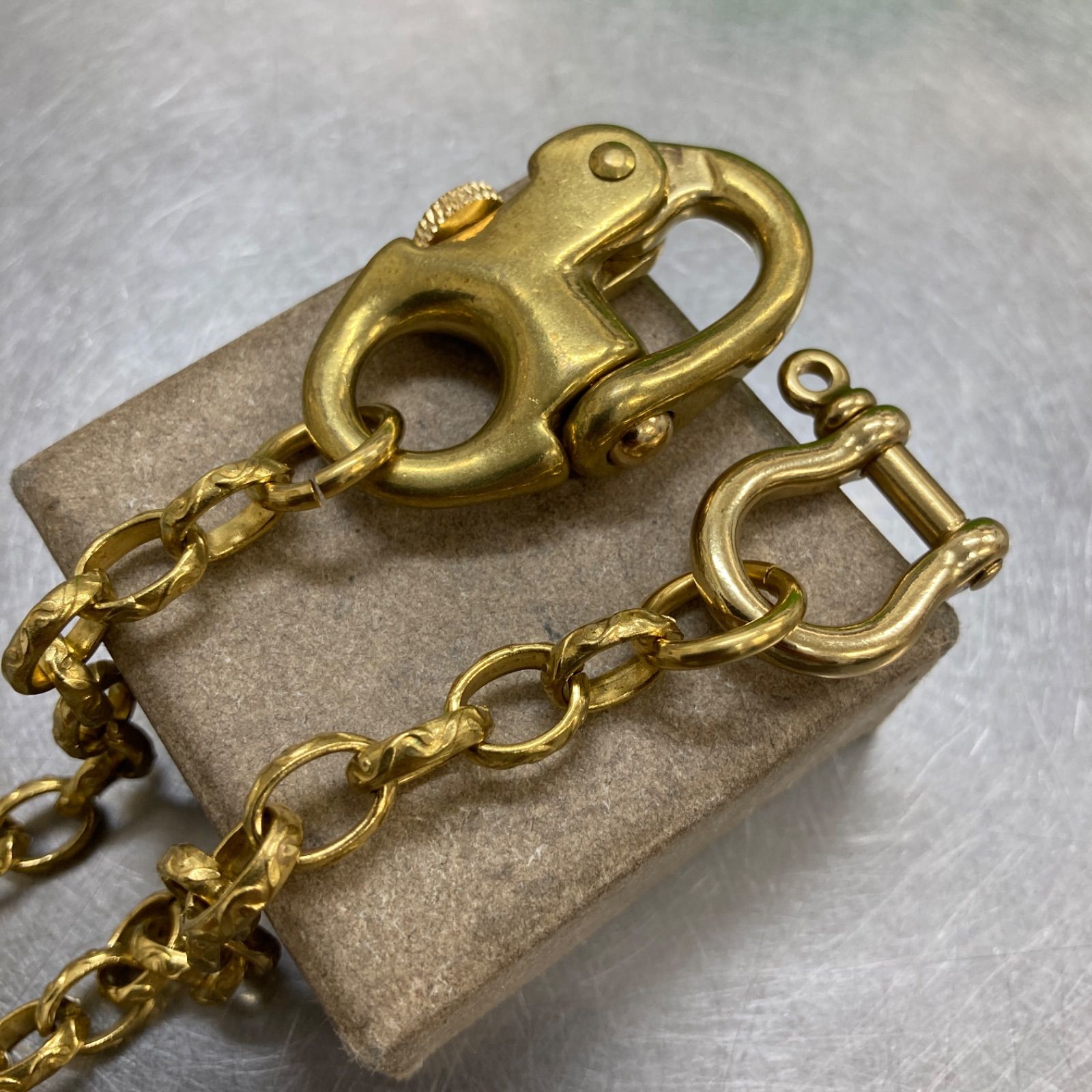 ステンレス製 マンテルアンカーウォレットチェーン 約53cm デザイン