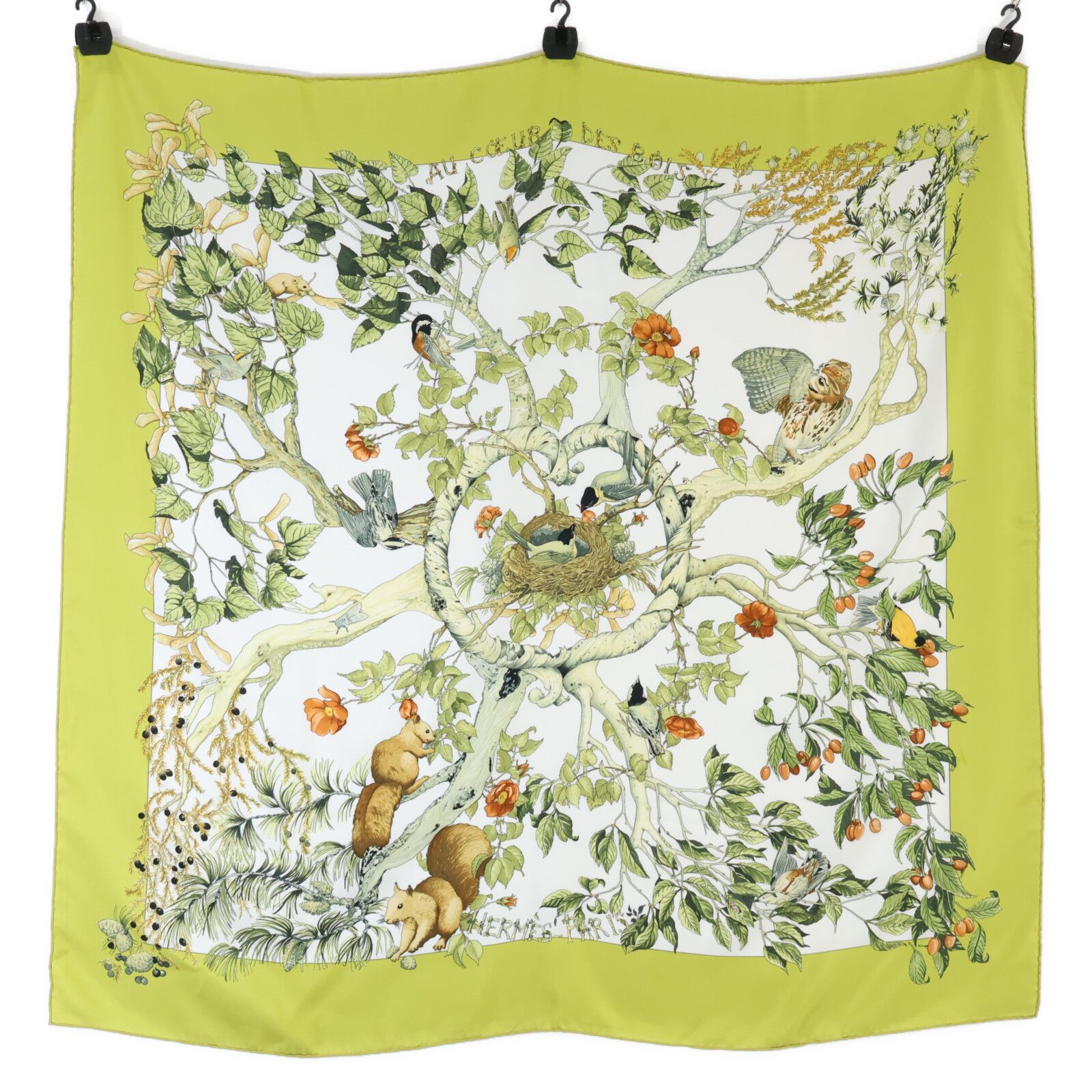 HERMES エルメス 【美品】AU COEUR DES BOIS 森の中で シルク