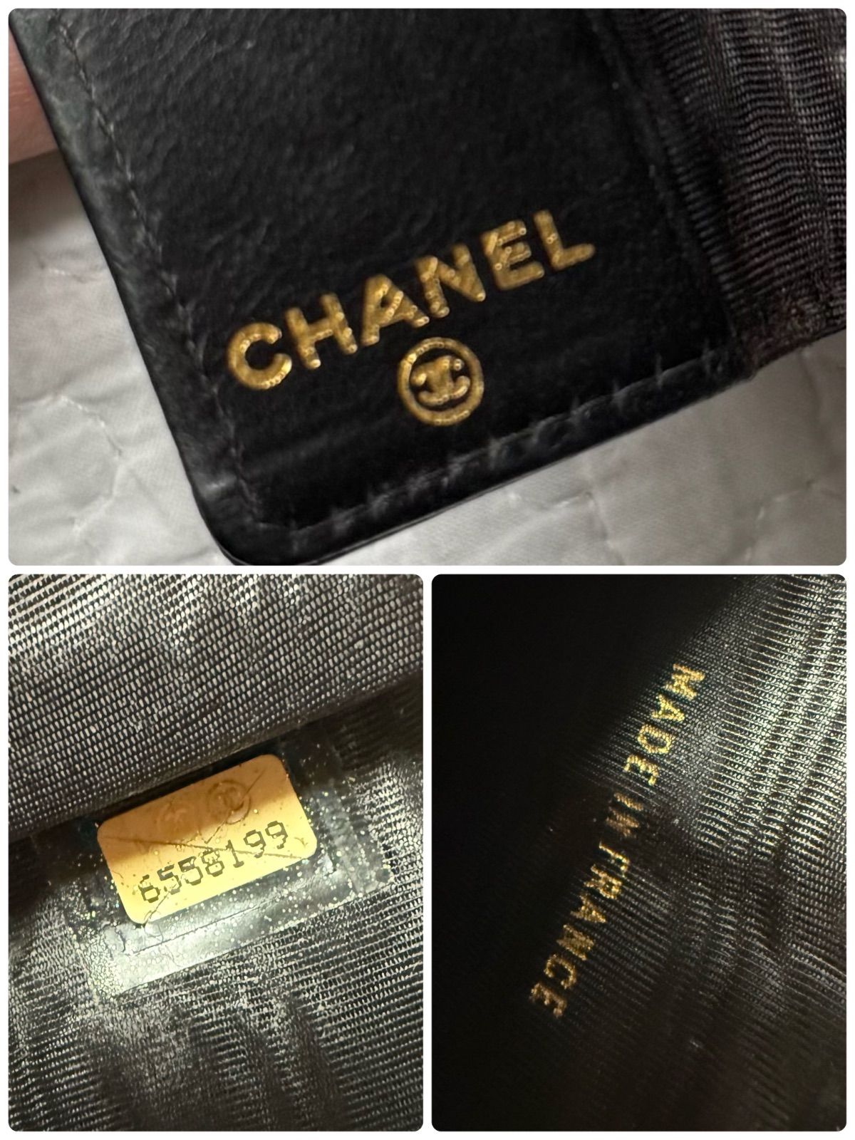 CHANEL シャネル ブラック キャビアスキン 6連キーケース ココ