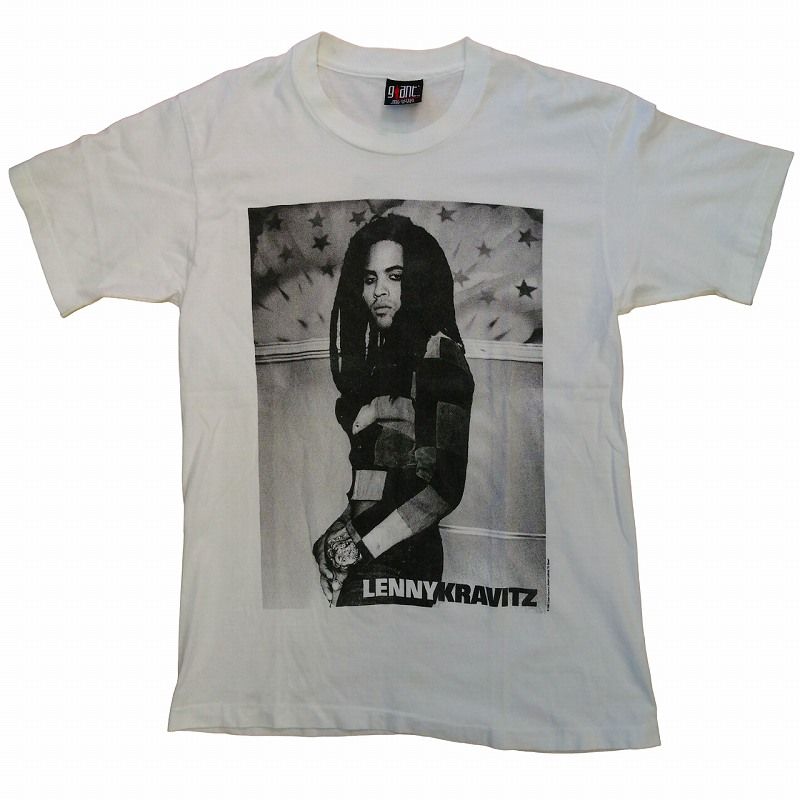 1993 LENNY KRAVITZ レニークラヴィッツ プリント Tシャツ シングルステッチ GIANTボディ ジャイアント バンド ロック カットソー 白 ホワイト L