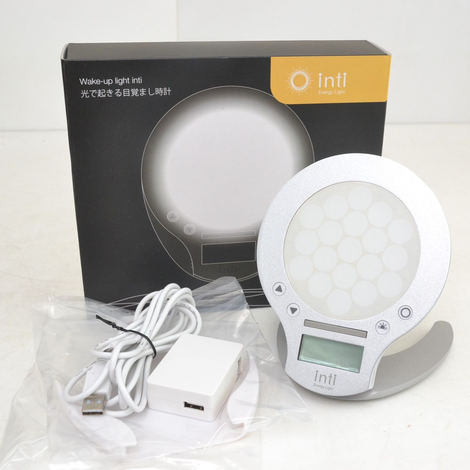 超美品 inti4s Energy Light 光目覚まし時計 白 inti - 置時計