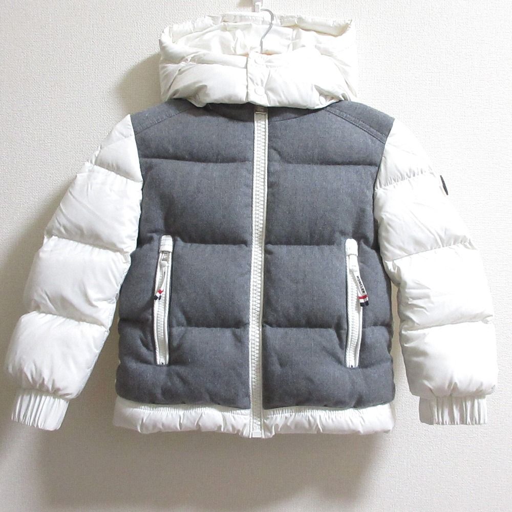 MONCLER モンクレール BONNAT フード取り外し 2way ダウンジャケット サイズ6anni 115cm グレー ホワイト キッズ 古着