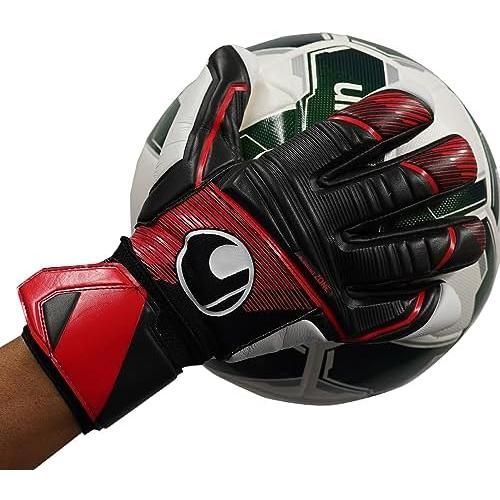 ウールシュポルト(uhlsport) 試合用 GKグローブ パワーライン 1011308-01 ブラック/レッド/ホワイト 8号 スーパーソフト ハーフネガティブ