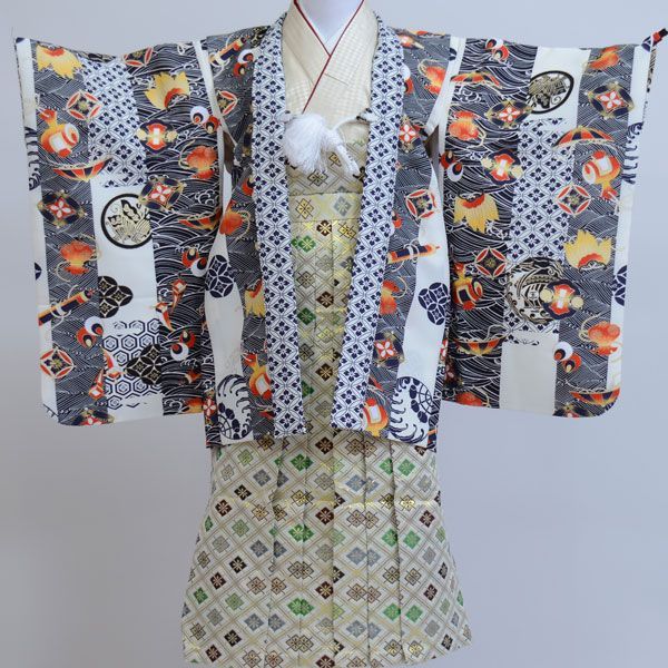 七五三 五歳 男児 羽織袴フルセット 着物 直し不要 108～115cm限定 紋