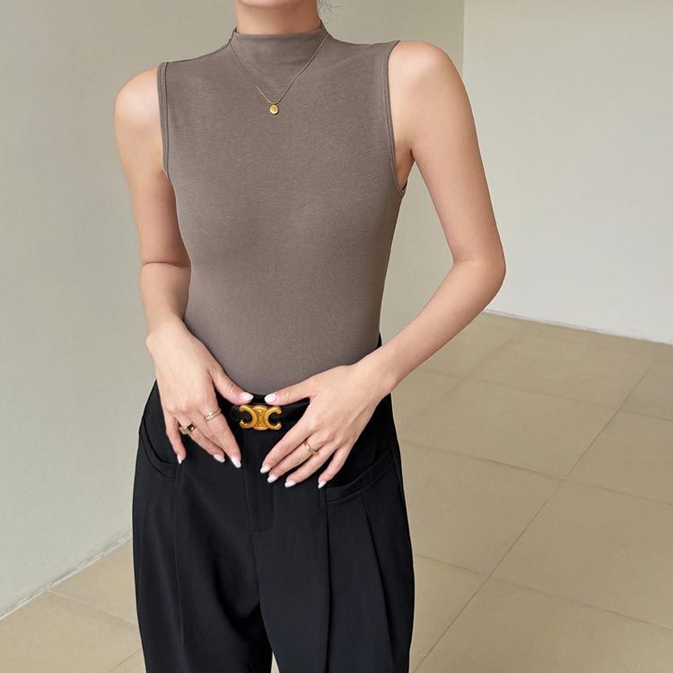 タートルネック ノースリーブ インナー 春夏 日よけ 日除け t