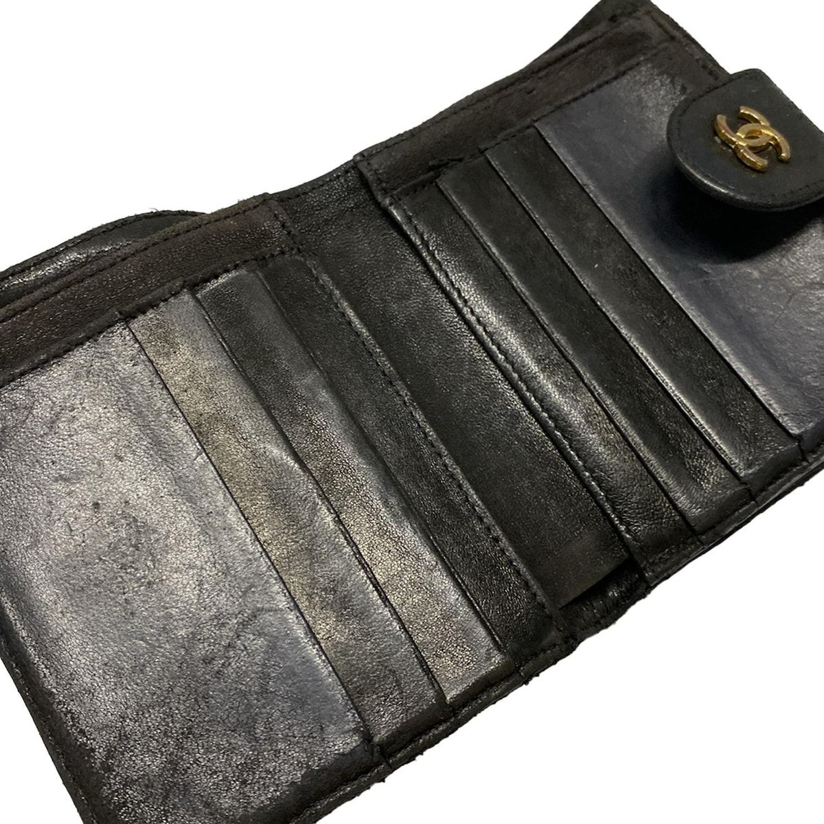 美品　CHANEL シャネル　折り財布　ラムスキン CHANEL シャネル 3つ折り財布 ラムスキン SMALL FLAP WALLET