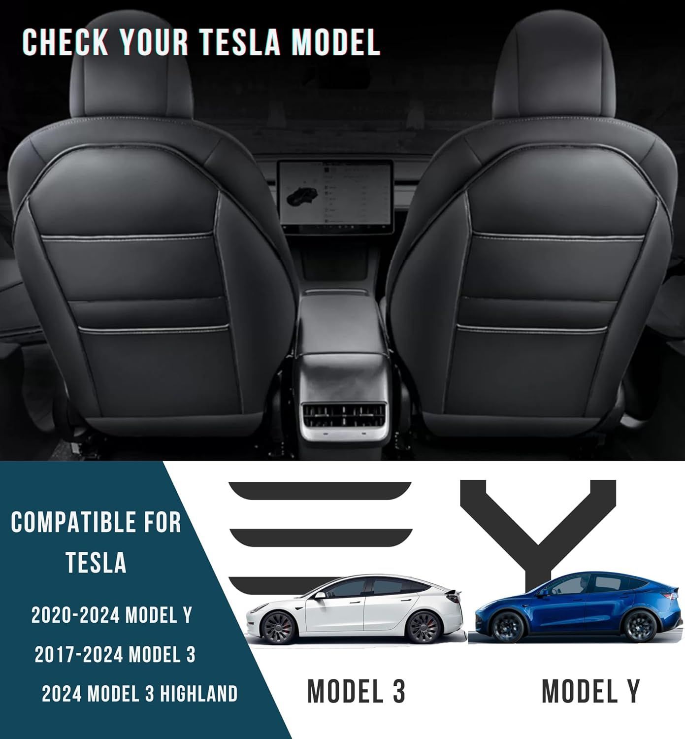 テスラ モデル3/Y シートバックキックプロテクター バックシートマット