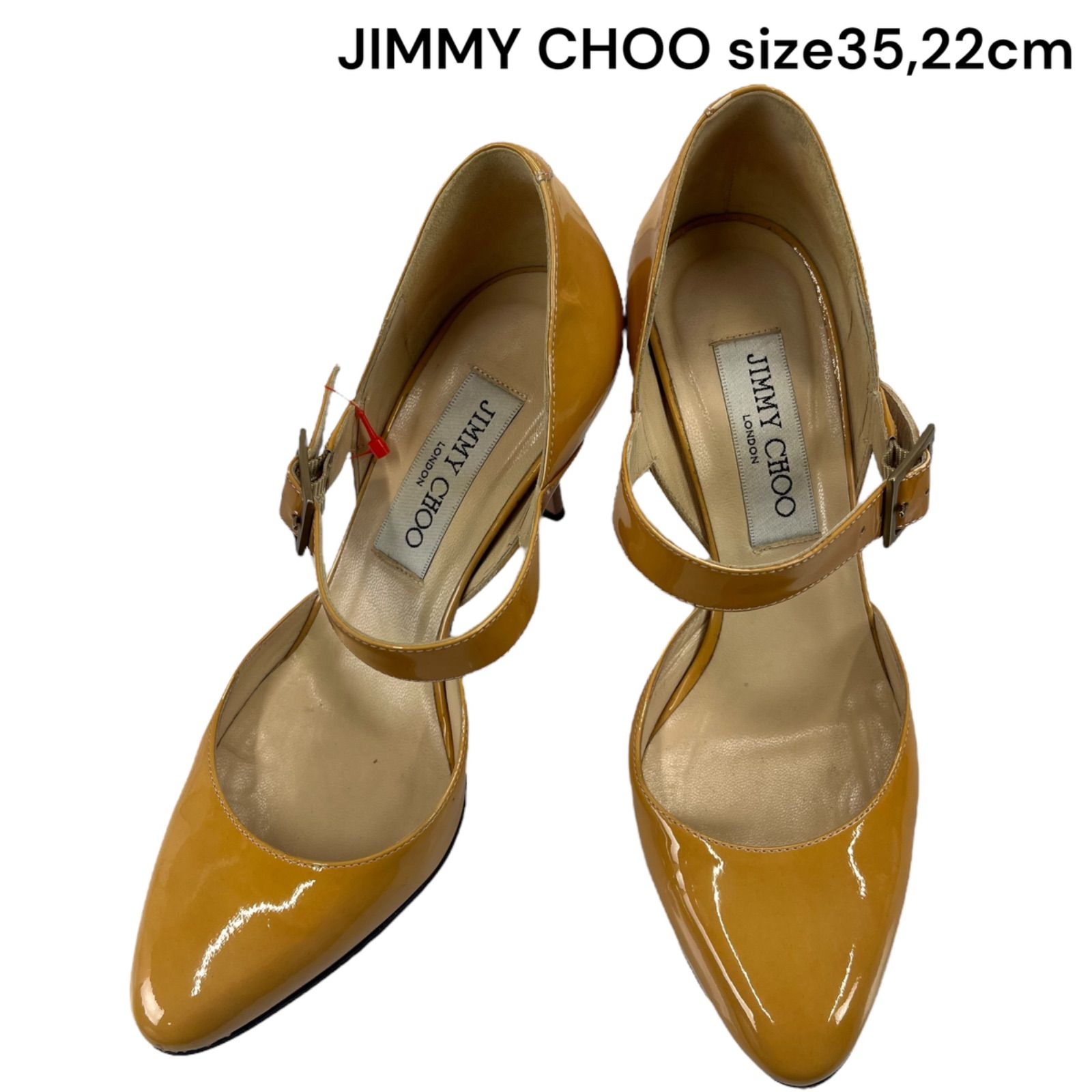 ジミーチュウ JIMMY CHOO 橙色系 エナメル パンプス 35 22cm レディース S5Q128