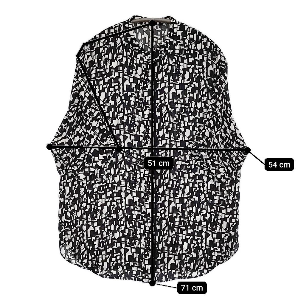 iCB バックサテンアムンゼン 五分袖 バンドカラ―ブラウス XS 定価16940円 シャツ ブラック ホワイト レディース アイシービー【中古】5-0916S♪ ICB（アイシービー） ブラウス シャツ BackSatinAmunzen 5分袖バンド
