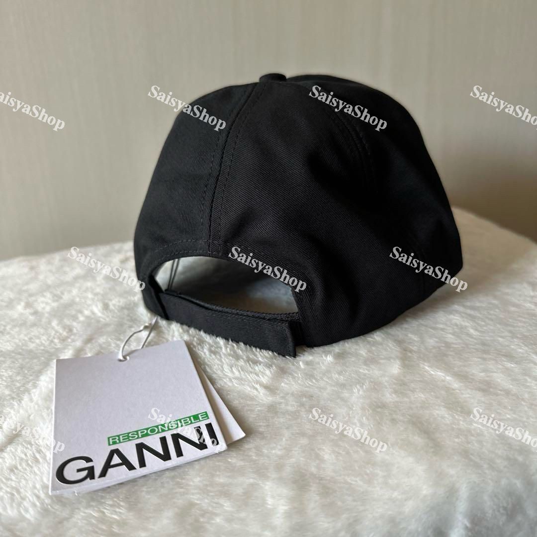 GANNI ガニー キャップ ロゴ ブラック 新品 - メルカリ