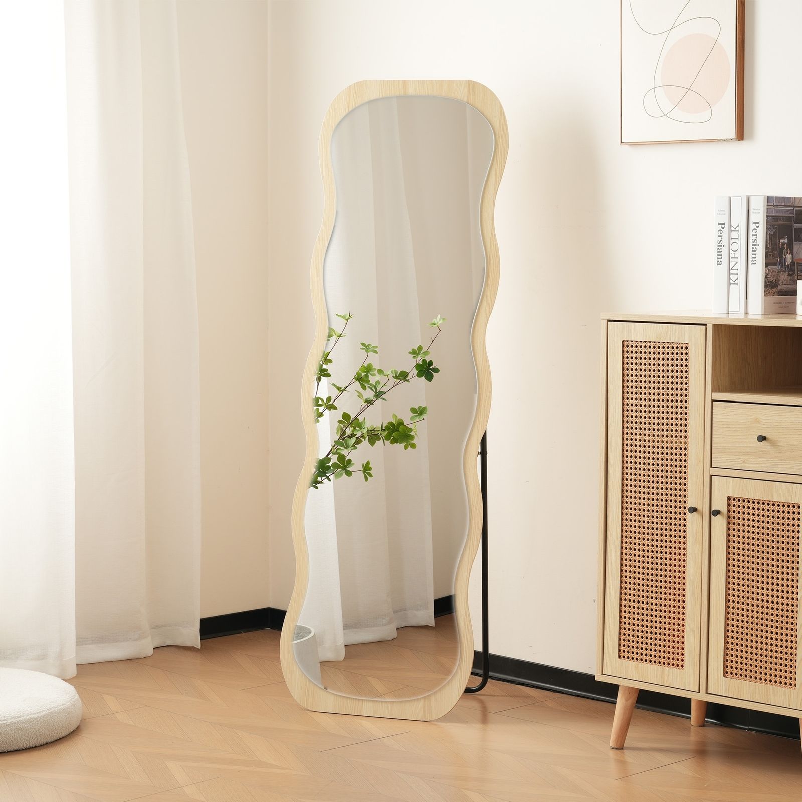 【新品】ホワイト 全身鏡 スタンドミラー 波型 ウェーブ 飛散防止 送料込 楽天市場】【レビュー特典】スタンドミラー ウェーブミラー ホワイト