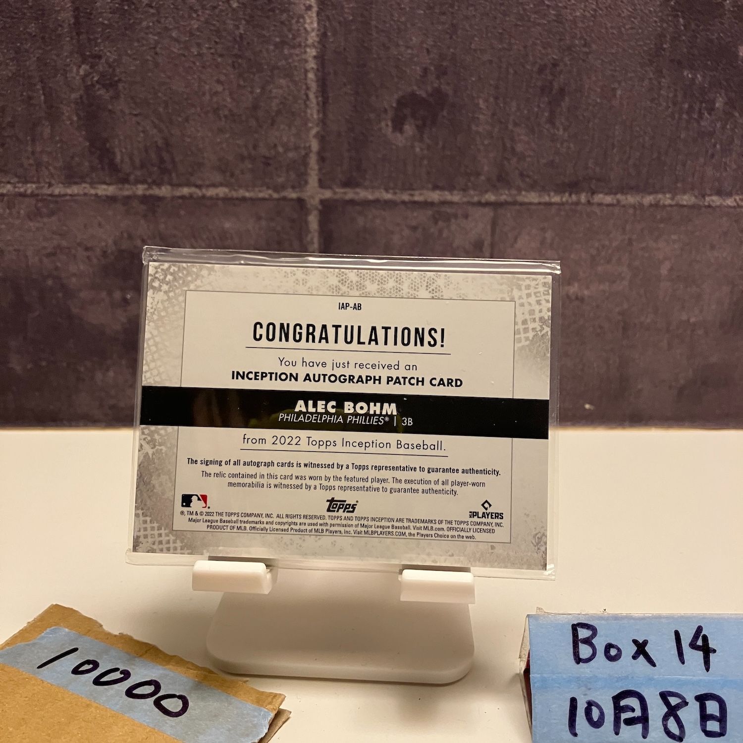 2025 Topps Inception Alec Bohm 75 99 直筆サインカード Philadelphia Phillies Memorabilia パッチ カード