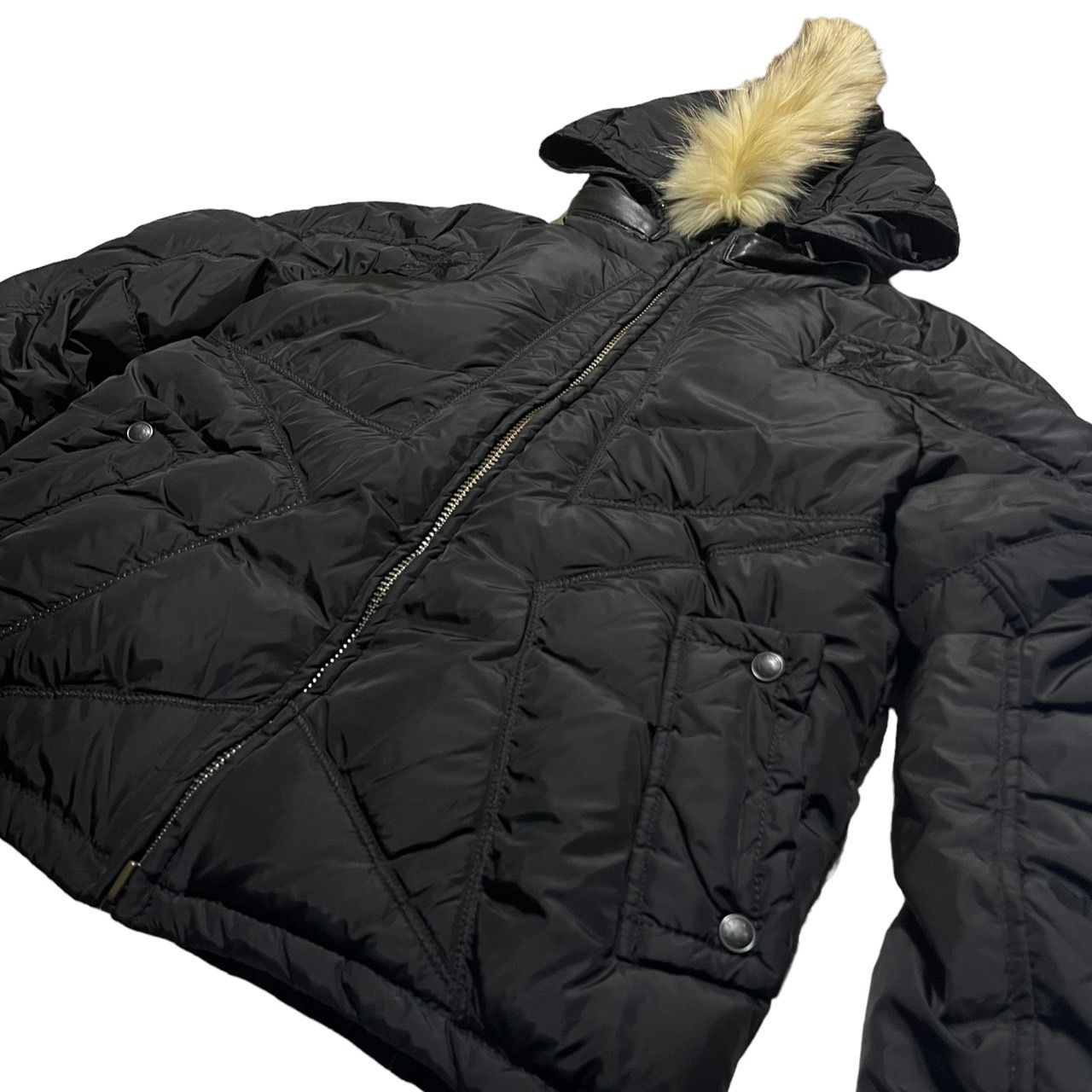 MARITHE FRANCOIS GIRBAUD(マリテフランソワジルボー) mohawk down  jacket/モヒカンダウンジャケット/00s/ヴィンテージ/稀少品 SIZE L ブラック