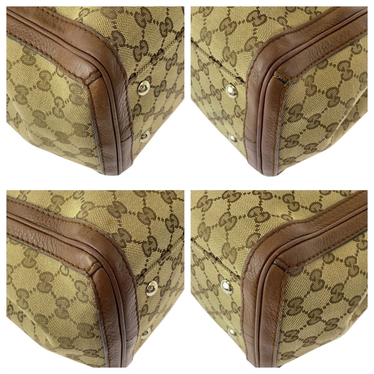 美品 GUCCI グッチ ベラバンブー ベージュ ブラウン ゴールド金具 GG  