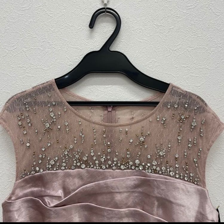 Oサテンロングドレス ピンク