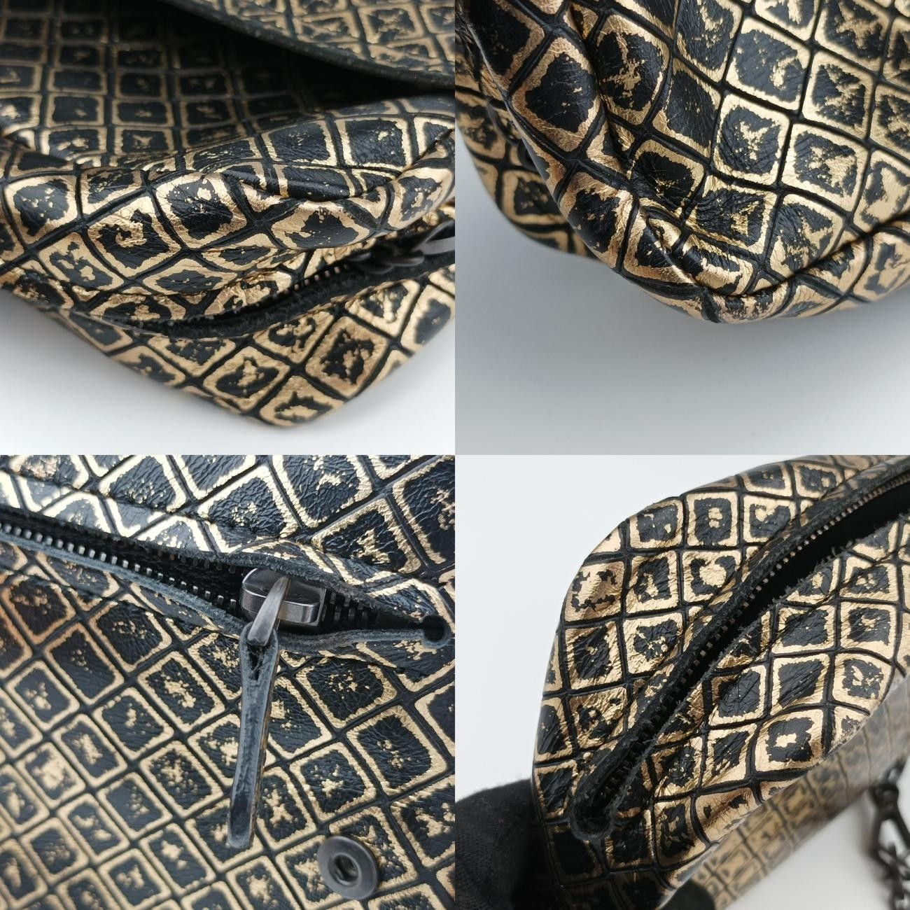 ボッテガヴェネタBottega Venetaイントレッチミラージュ バタフライ チャーム ブラック×ゴールド レザー B00957186B NICORILABO_COM