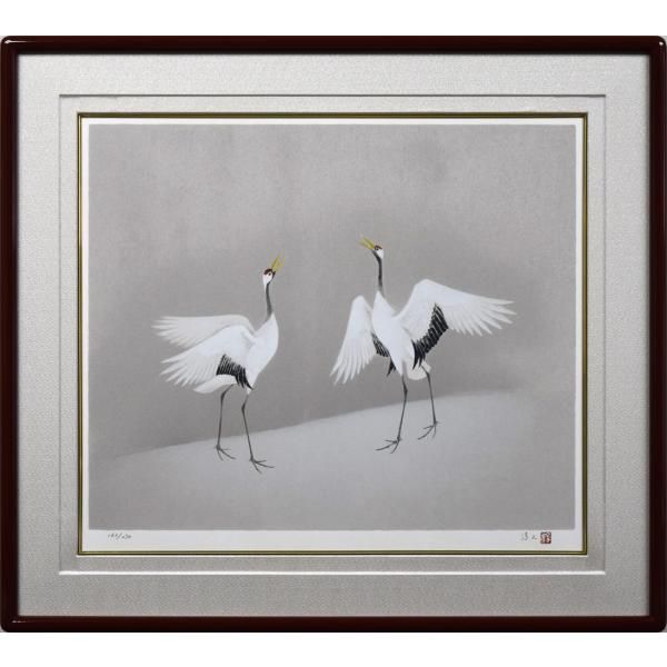 上村 淳之「双鶴」シルクスクリーン版画・限定・直筆サイン入 文化勲章