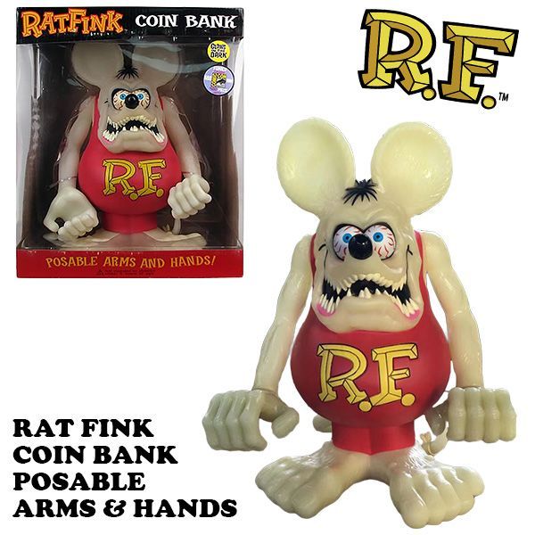 FUNKO完全正規 ファンコ POSABLE ARMS & HANDS ラットフィンク グローインザダーク コインバンク 巨大フィギュア 貯金箱  RatFink エドロス - メルカリ