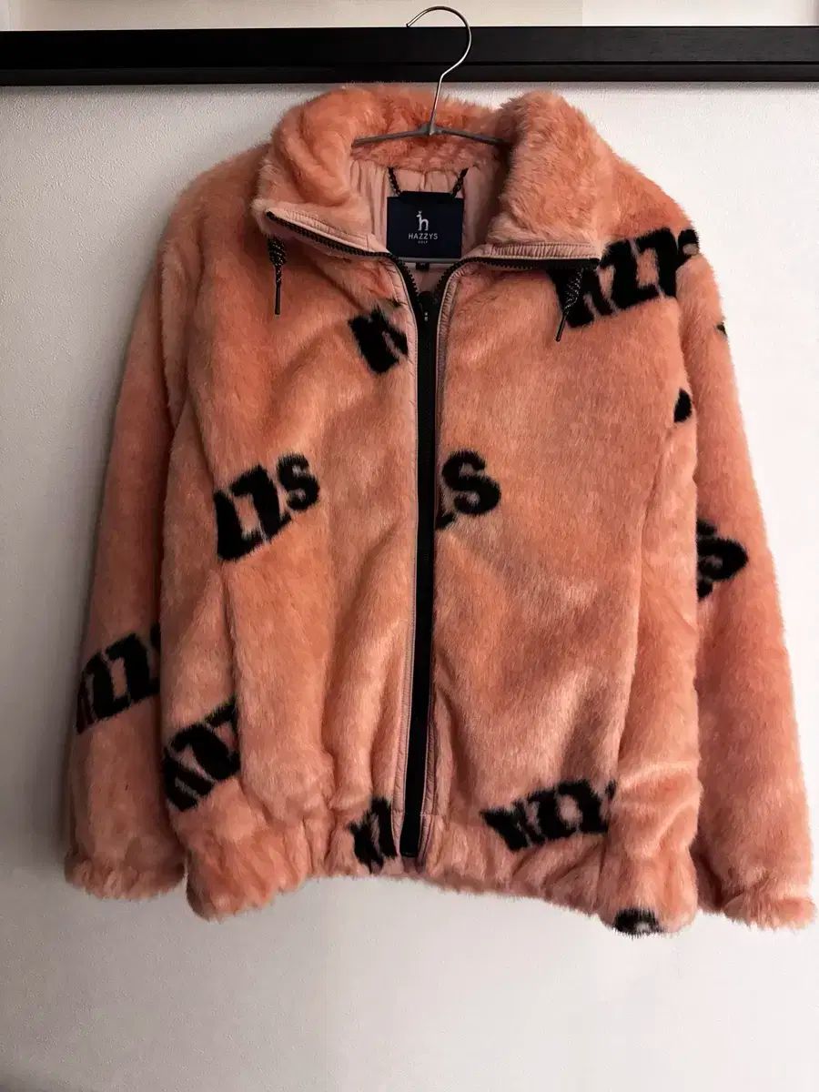 HAZZYS ヘジス ゴルフ コーラルピンク ファー ジップアップ