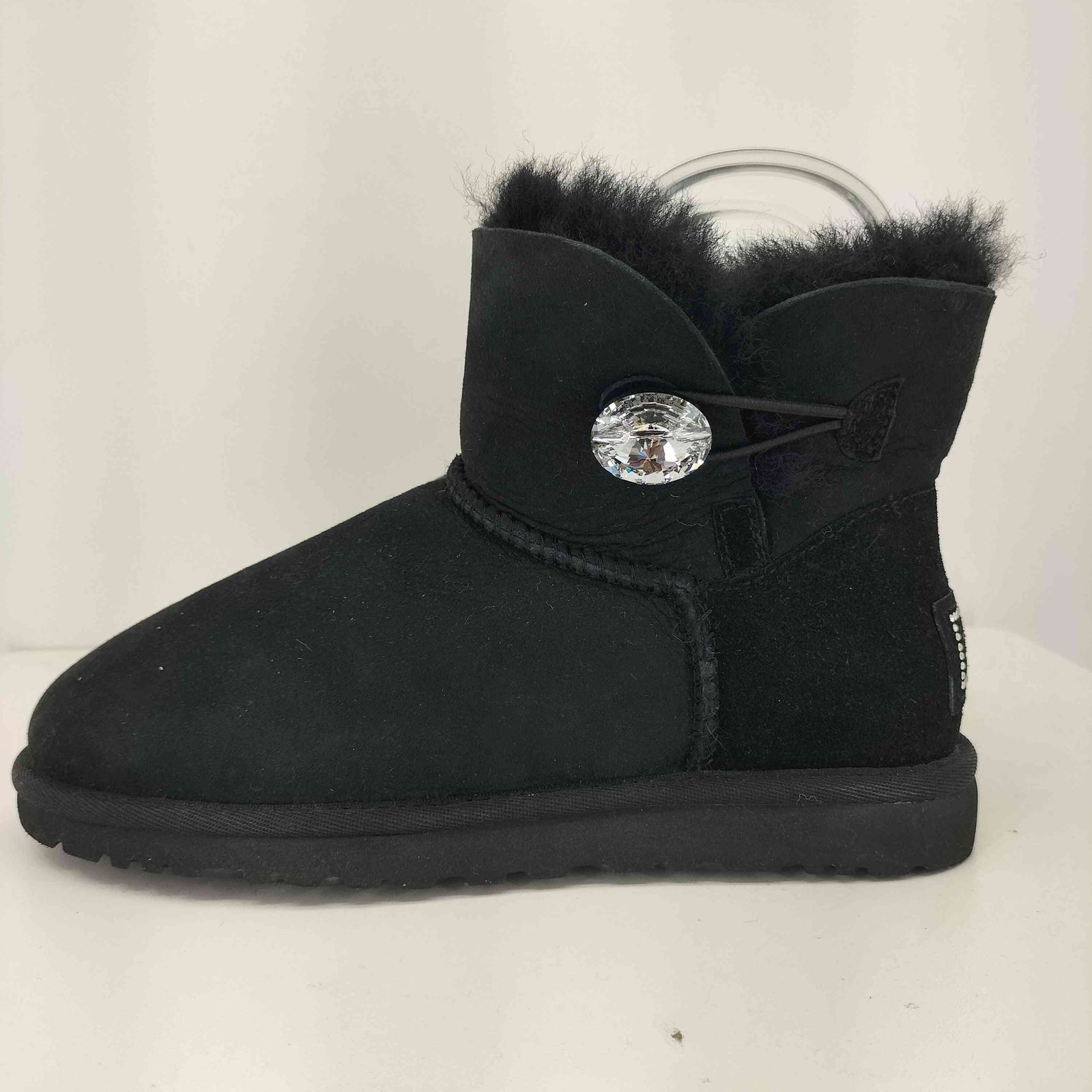 UGG】 アグ （23cm） ミニベイリーボタンブリング ムートンブーツ 黒