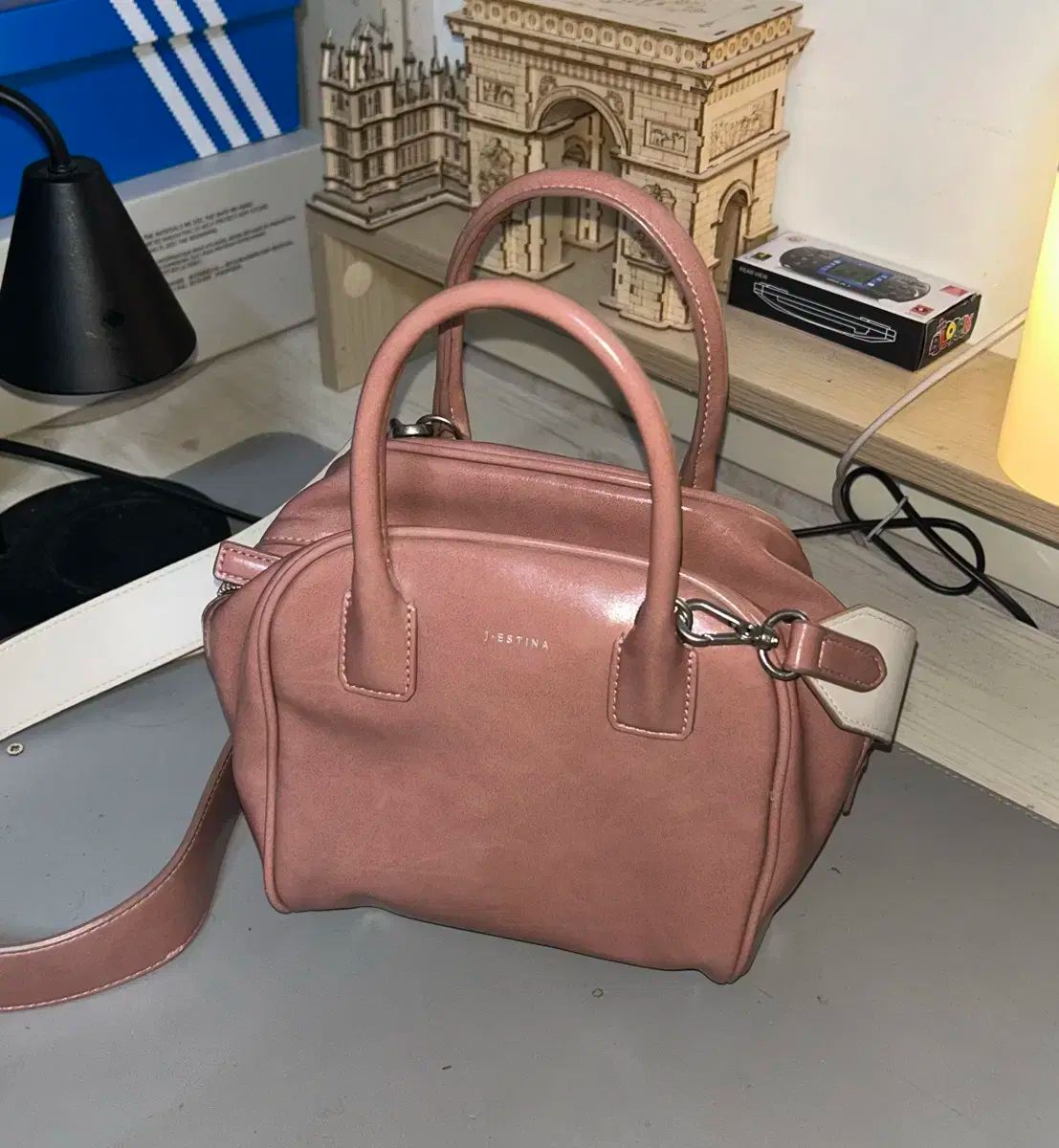 J.ESTINA ピンク トートバッグ ストラップ