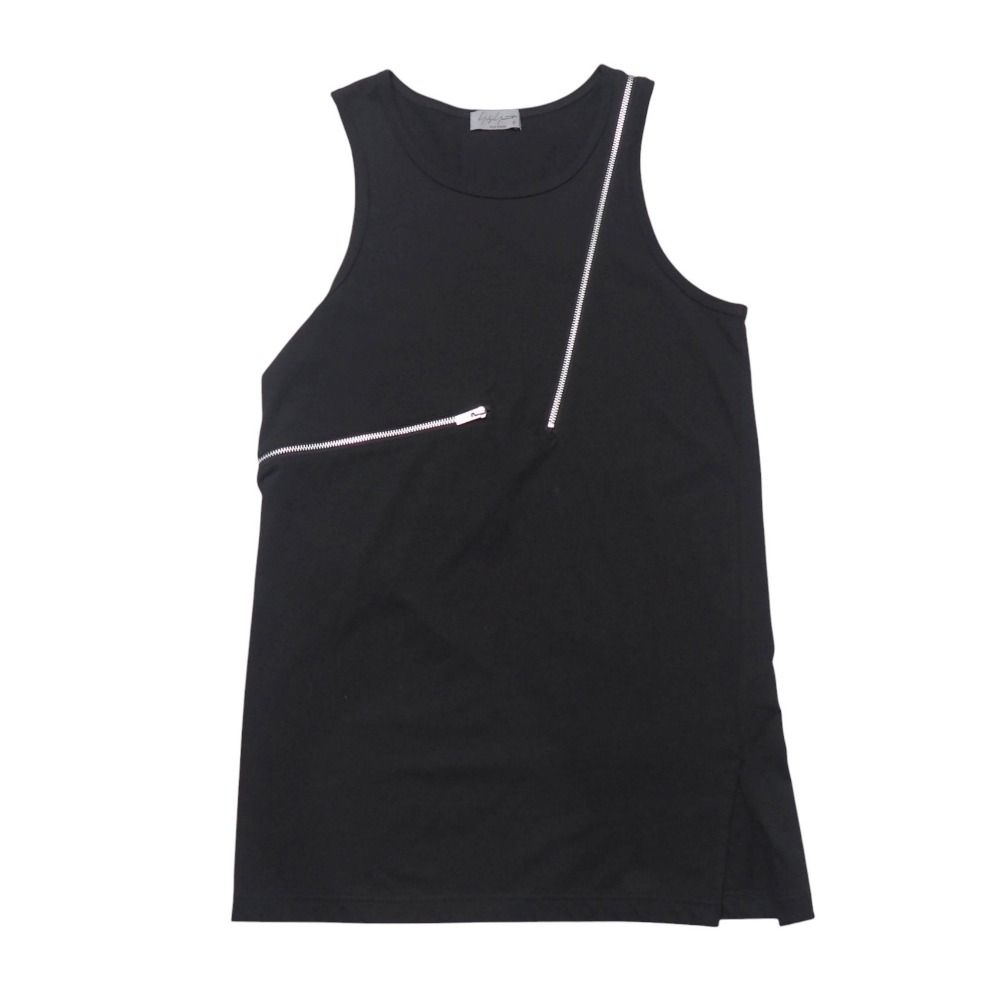 Yohji Yamamoto POUR HOMME ヨウジヤマモトプールオム タンクトップ サイズ3 ZIP 装飾 ブランド古着 20251021|RA6325