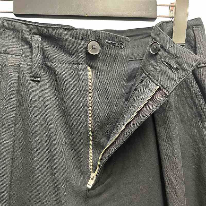 Auralee Super Fine Wool Cotton Twill Slacks Black | Cultizm