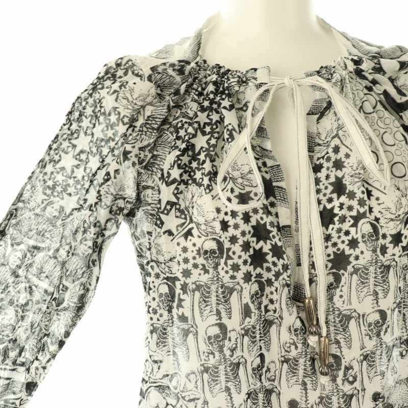 ヒステリックグラマー HYSTERIC GLAMOUR マンダラ柄 ブラウス FREE 白 黒 /MI ■OS レディース HYSTERIC GLAMOUR - ヒステリックグラマー マンダラ柄 ブラウス