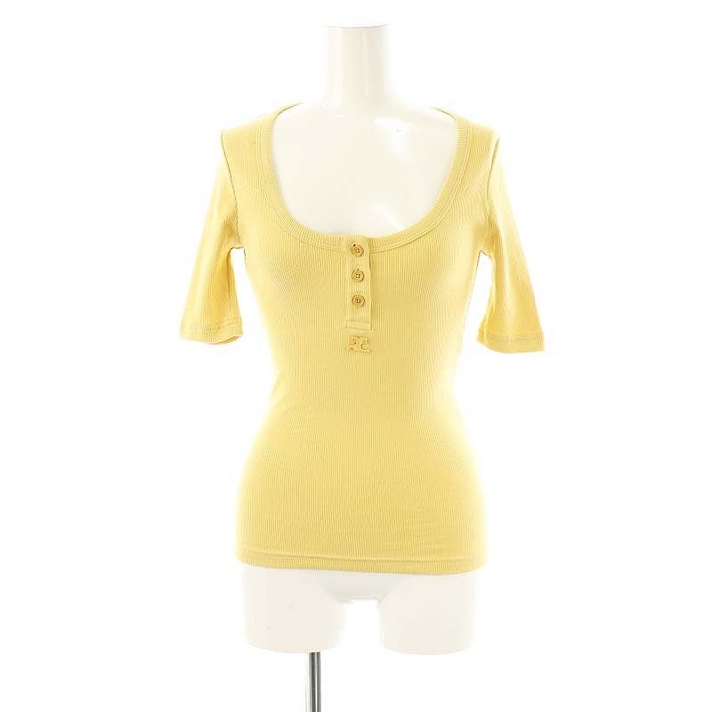 クレージュ courreges ヘンリーネックリブニット カットソー 五