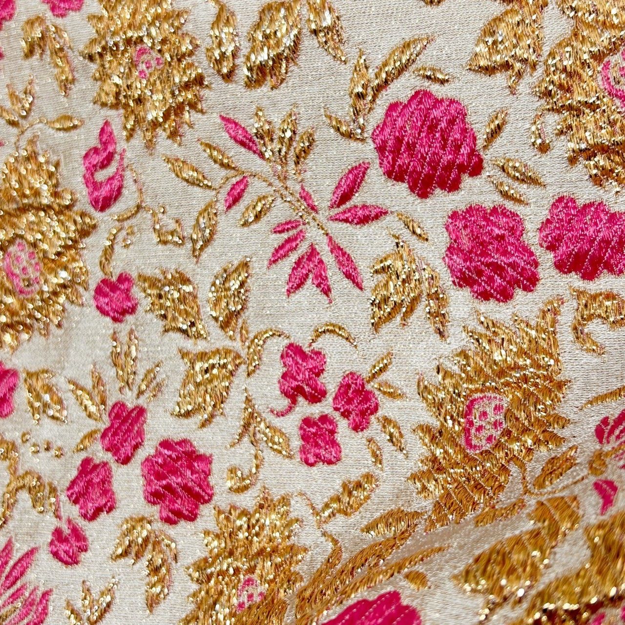 ヴィンテージ 60s 70s ユニオンメイド ウエストリボン 花柄刺繍 ロング 