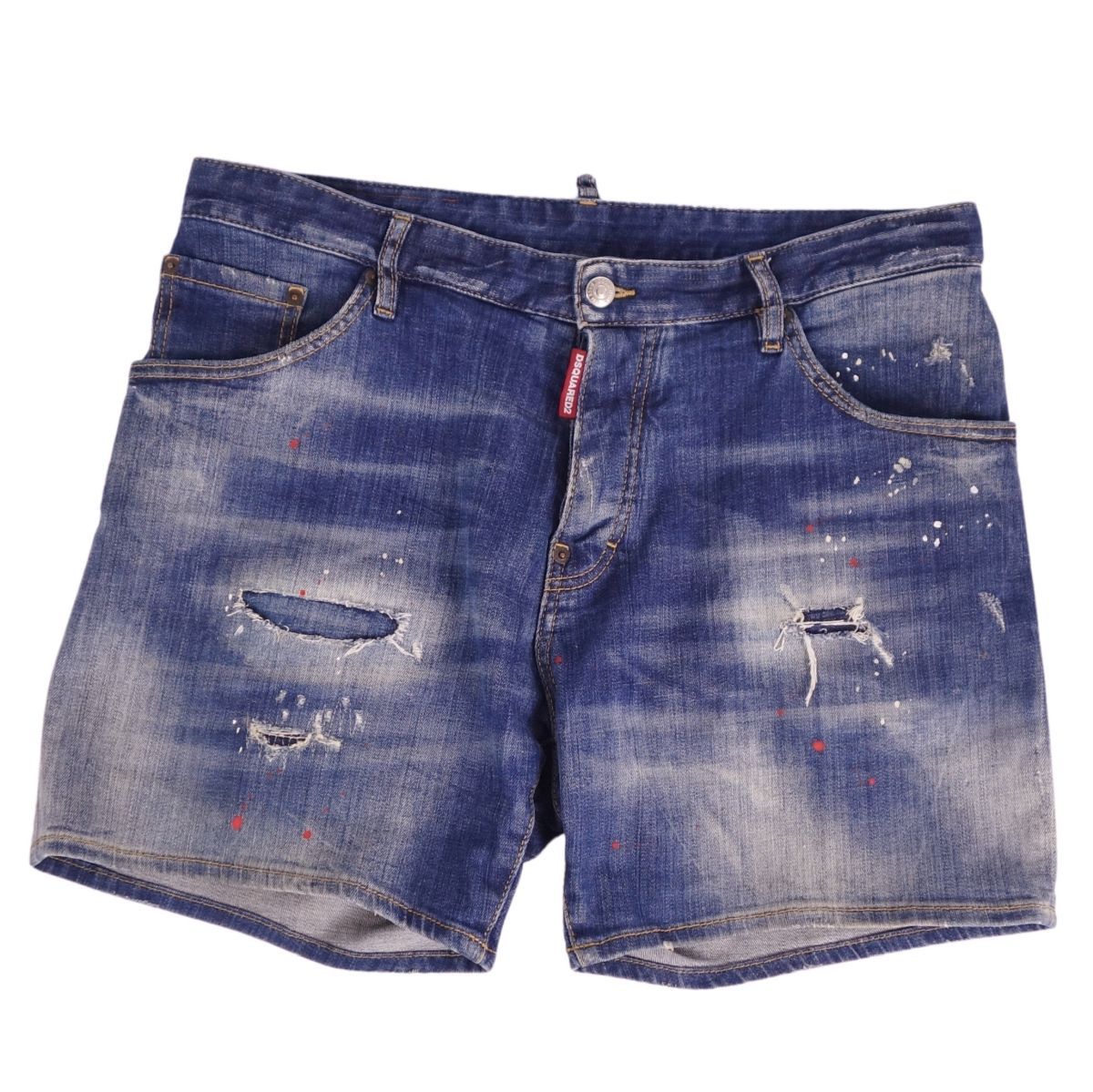 正規品美品DSQUARED2 ショートパンツ 48 DSQUARED2 ディースクエアード ダメージ ボタンフライ デニム ショート