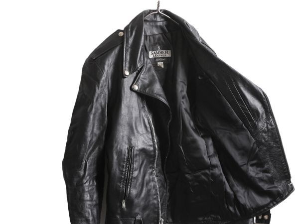 お得なクーポン配布中!】 80s SAMBER LEATHER 本革 レザー ダブル