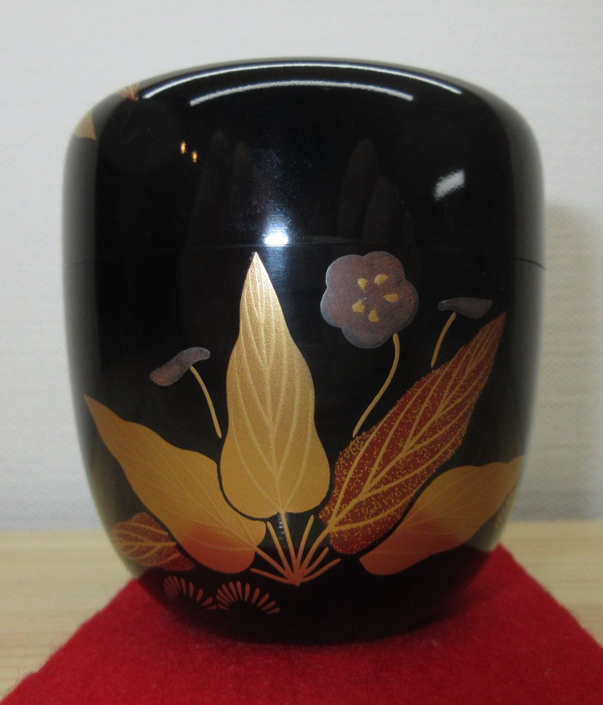 逢絢亭 茶道具 中棗 京塗 すみれ蒔絵 表千家書付 初瀬川柳庵 共箱入り