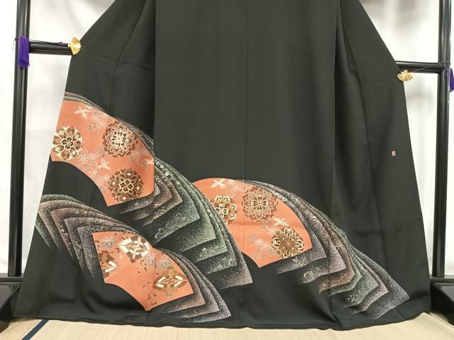 平和屋着物□豪華黒留袖 作家物 地紙花鳥文 金銀彩 正絹 逸品