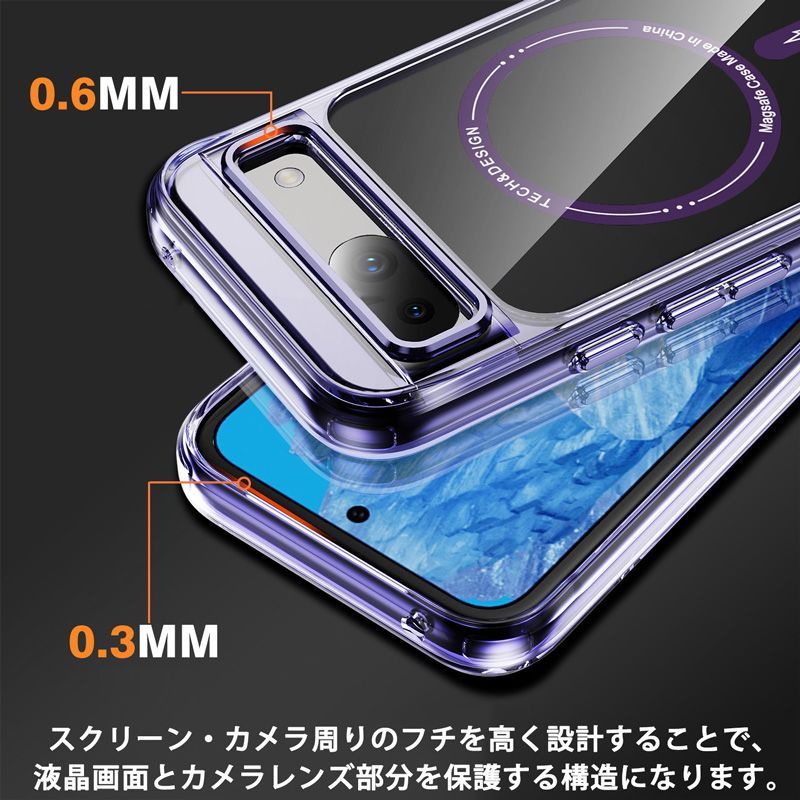 強化ガラスフィルム付き Google Pixel 8a ケース Magsafe対応