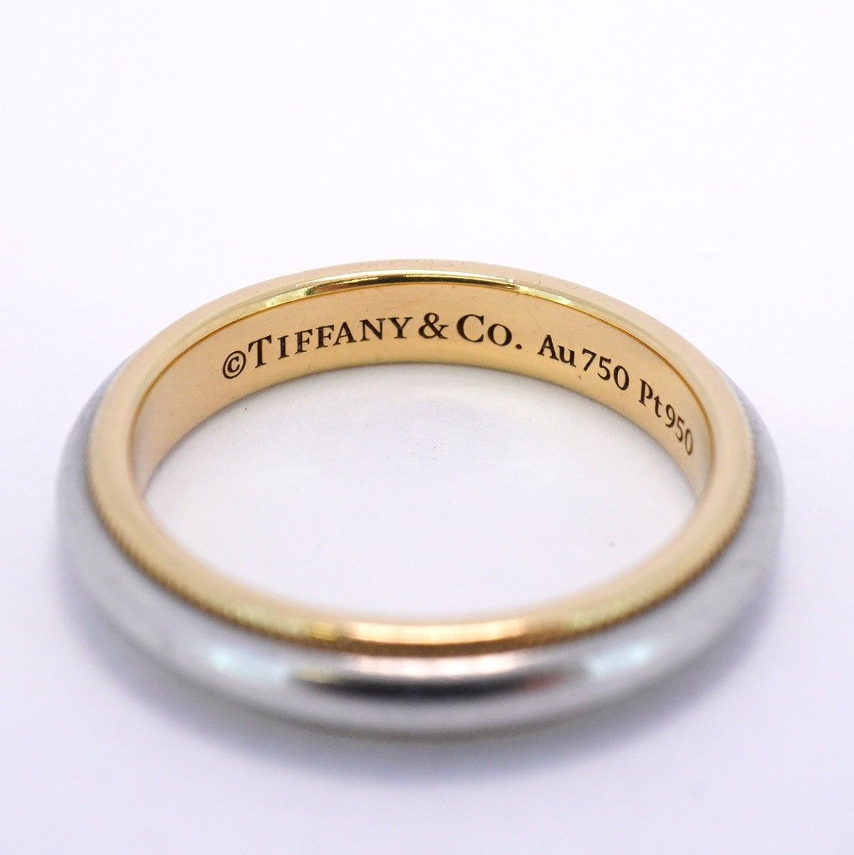 5jeb0038】ティファニー リング ミルグレイン K18YG イエローゴールド  