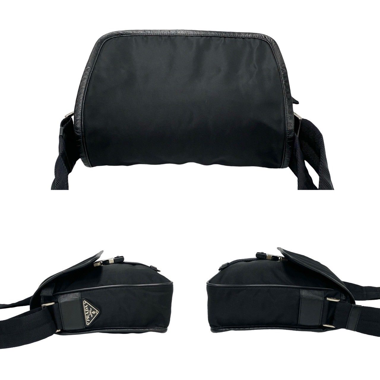 極 美品 PRADA プラダ 三角ロゴ テスート ナイロン サフィアーノ