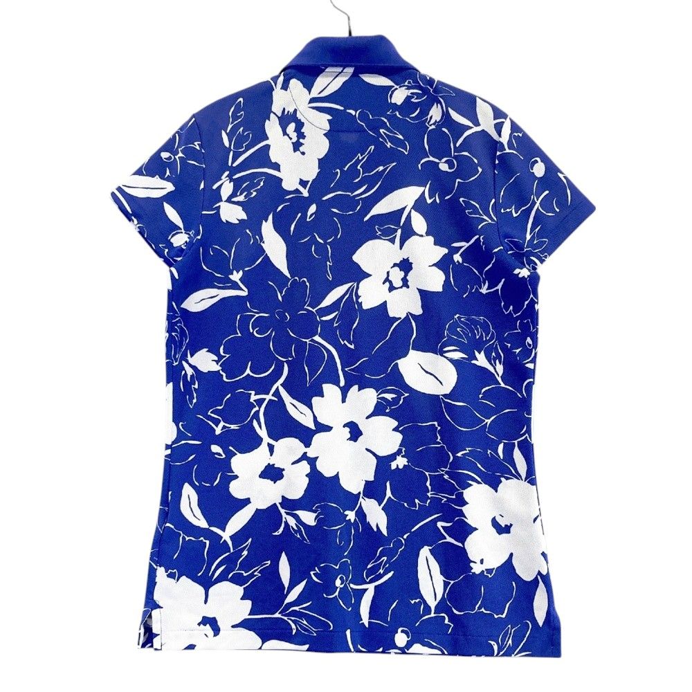 サイズ：XS RLX ラルフローレン 半袖ポロシャツ 花柄 ブルー系
