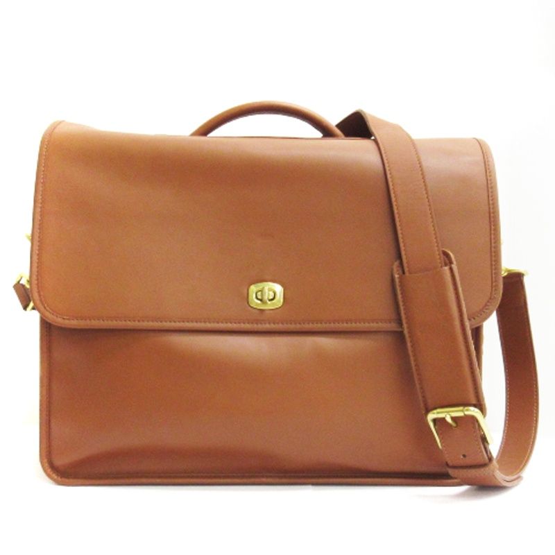 COACH オールドコーチターンロックレザービジネス2wayショルダーバッグ