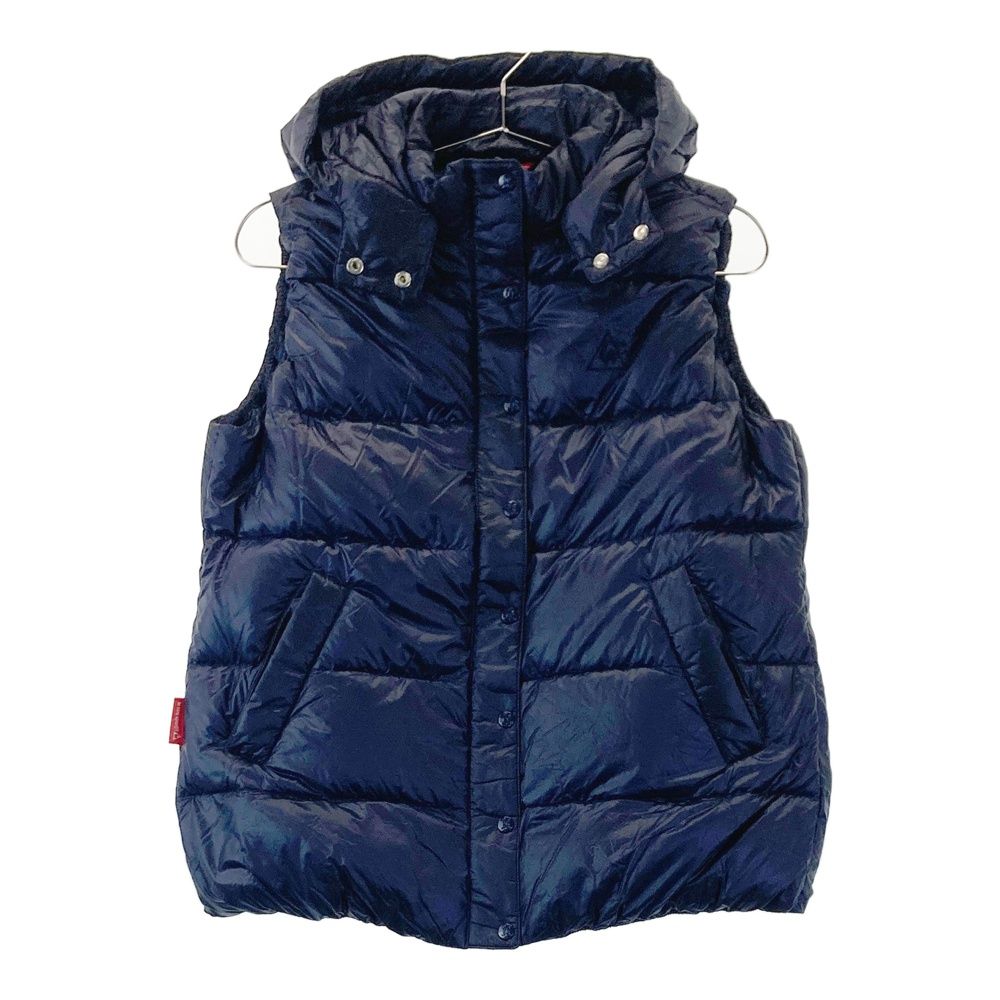 ルコック　ゴルフ　ダウンベスト　ナイロン　ウェア　デサント　アウター　紺　防寒 ルコック ゴルフ ダウンベスト ナイロン ウェア デサント アウター 紺