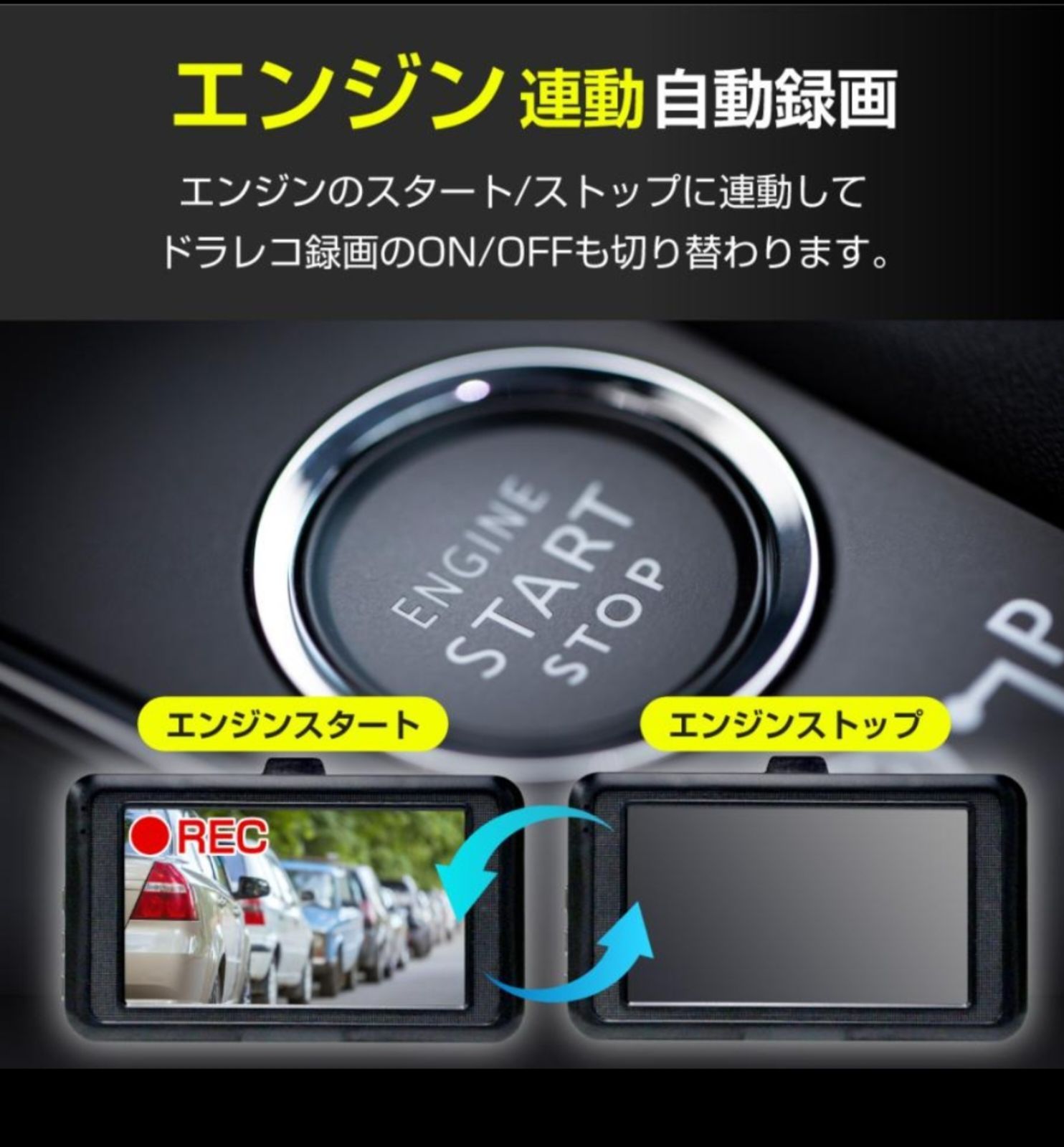 ドライブレコーダー 前後同時 録画 ドラレコ Gセンサー 駐車監視 動体検知 2カメラ 前後 フルHD高画質