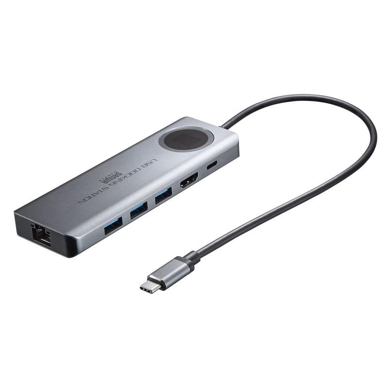 サンワサプライ ドッキングステーション Type-C接続 USB3.2 Gen2対応 電圧 電流チェッカー搭載 USB-DKM1