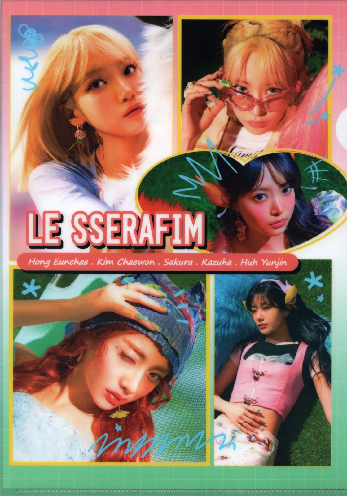 LE SSERAFIM スマホサイズクリアカード LE SSERAFIM ルセラフィム グッズ クリアファイル A4サイズ K