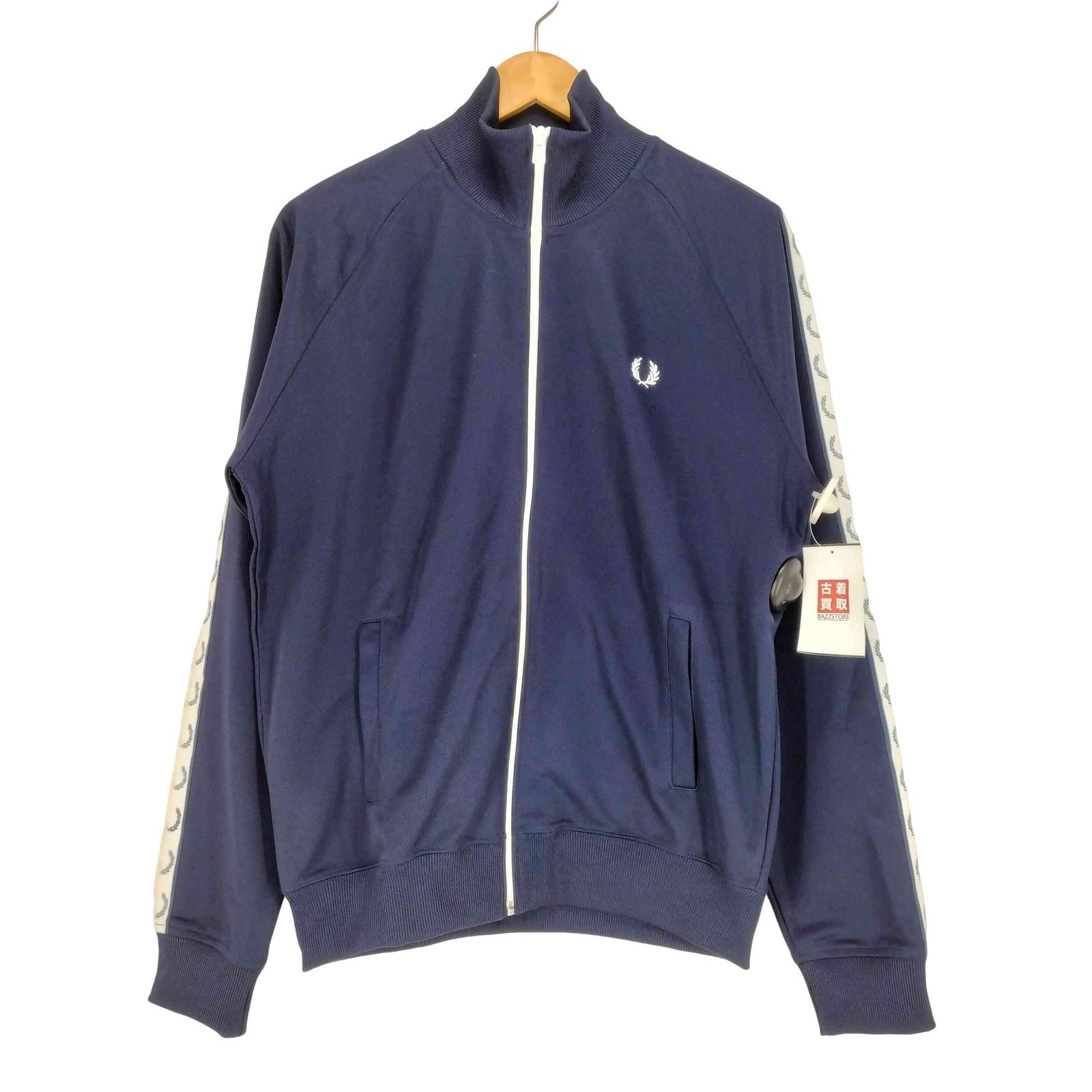 フレッドペリー ロゴライン トラックトップ Ｍサイズ ジャージ 日本製 レア物 FRED PERRY - Fred Perry⭐️トラックジャケット M 刺繍月桂樹