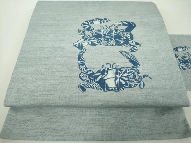 平和屋本店□超希少 男性 工房 真南風 花織 紬 たとう紙