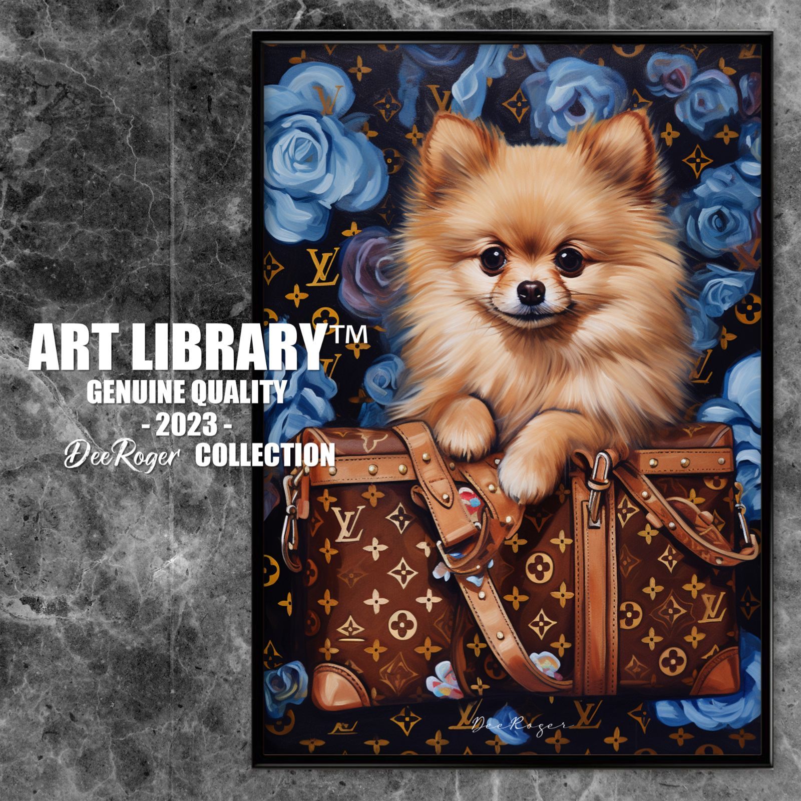 Louis Vuitton Dog Art 額付き ドッグ アートポスター 犬