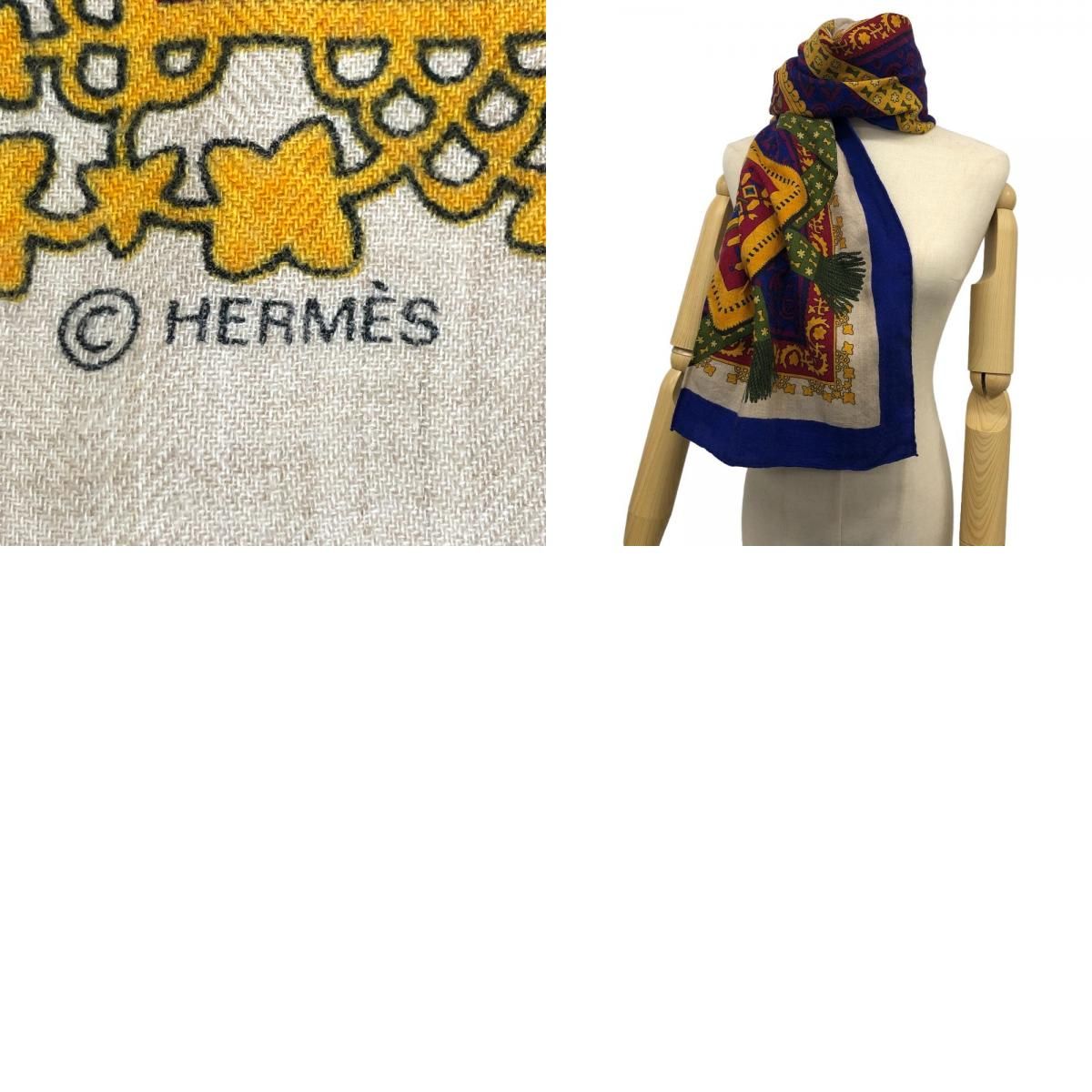 HERMES/エルメス カレ140 カレジェアン Brins d'or 金の若枝 シルク 