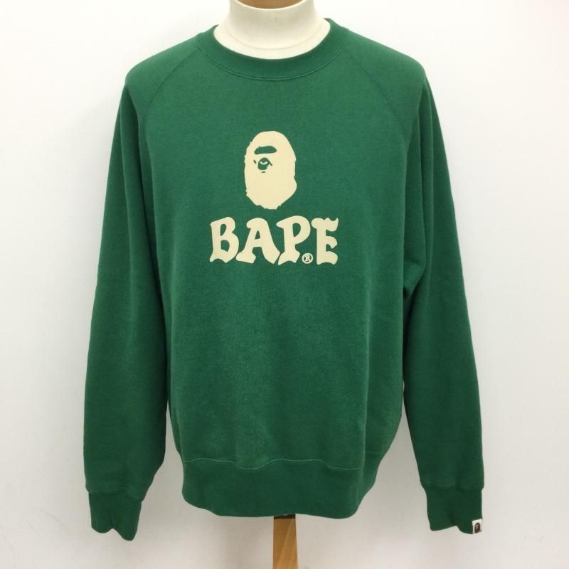 A BATHING APE アベイシングエイプ トレーナー 長袖 RELAXED FIT CREWNECK SWEATS ロゴワッペン 長袖 スウエット トレーナー